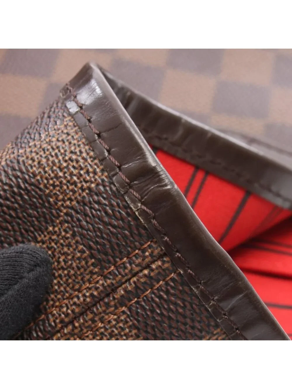 Louis Vuitton Tote Bag Neverfull MM Damier Ebene Canvas Leather